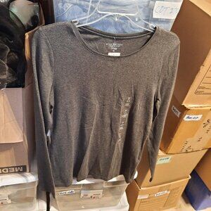NEW !Charter Club Pima Cotton Sweater Women Gray Size M